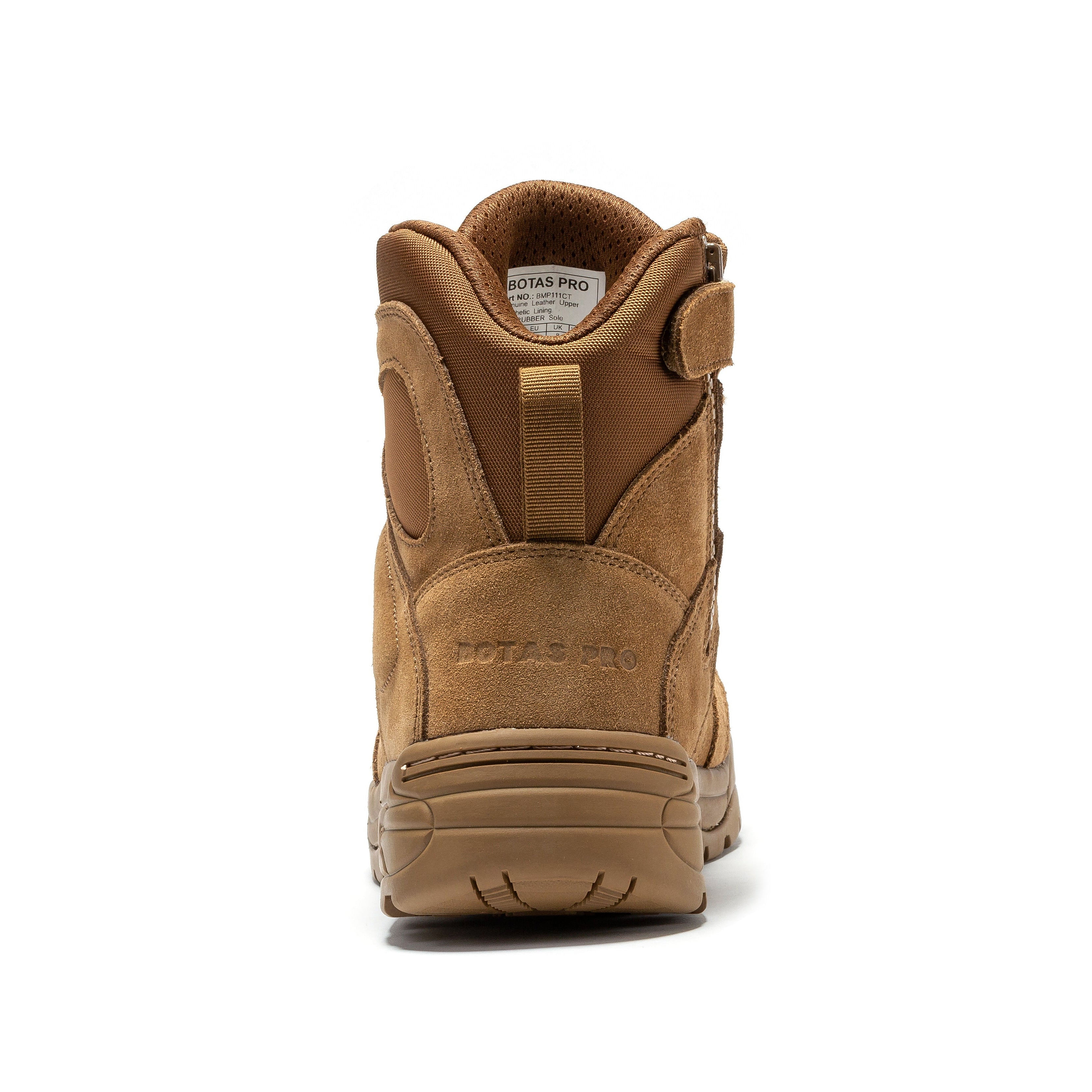 Rock Rooster Pro Coyote men's tactical boots with 6-inch height, side zipper, and rubber sole for durability and support.