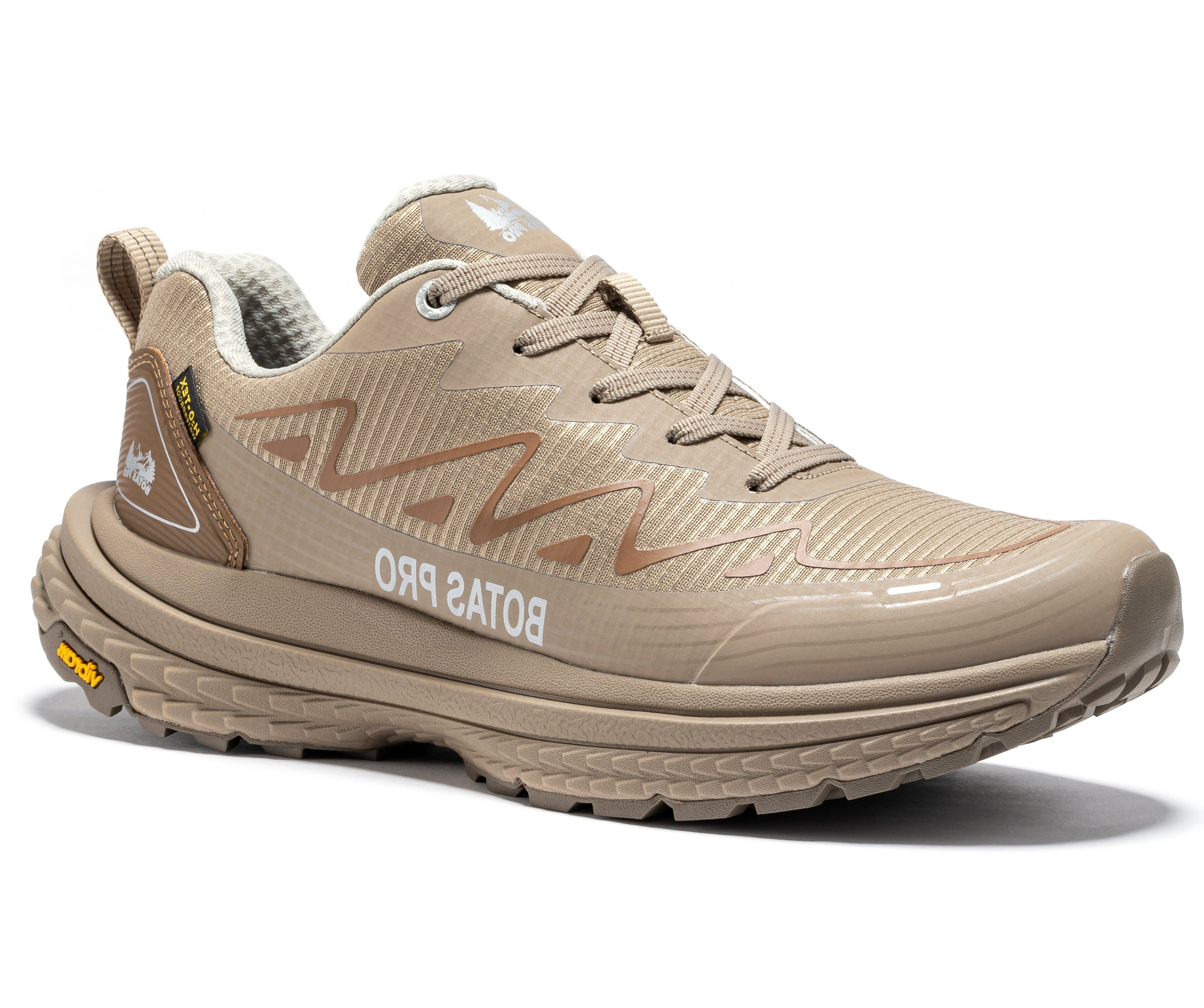 Rock Rooster Pro Khaki 4-inch waterproof hiking shoes showing rugged outdoor design and durable construction.