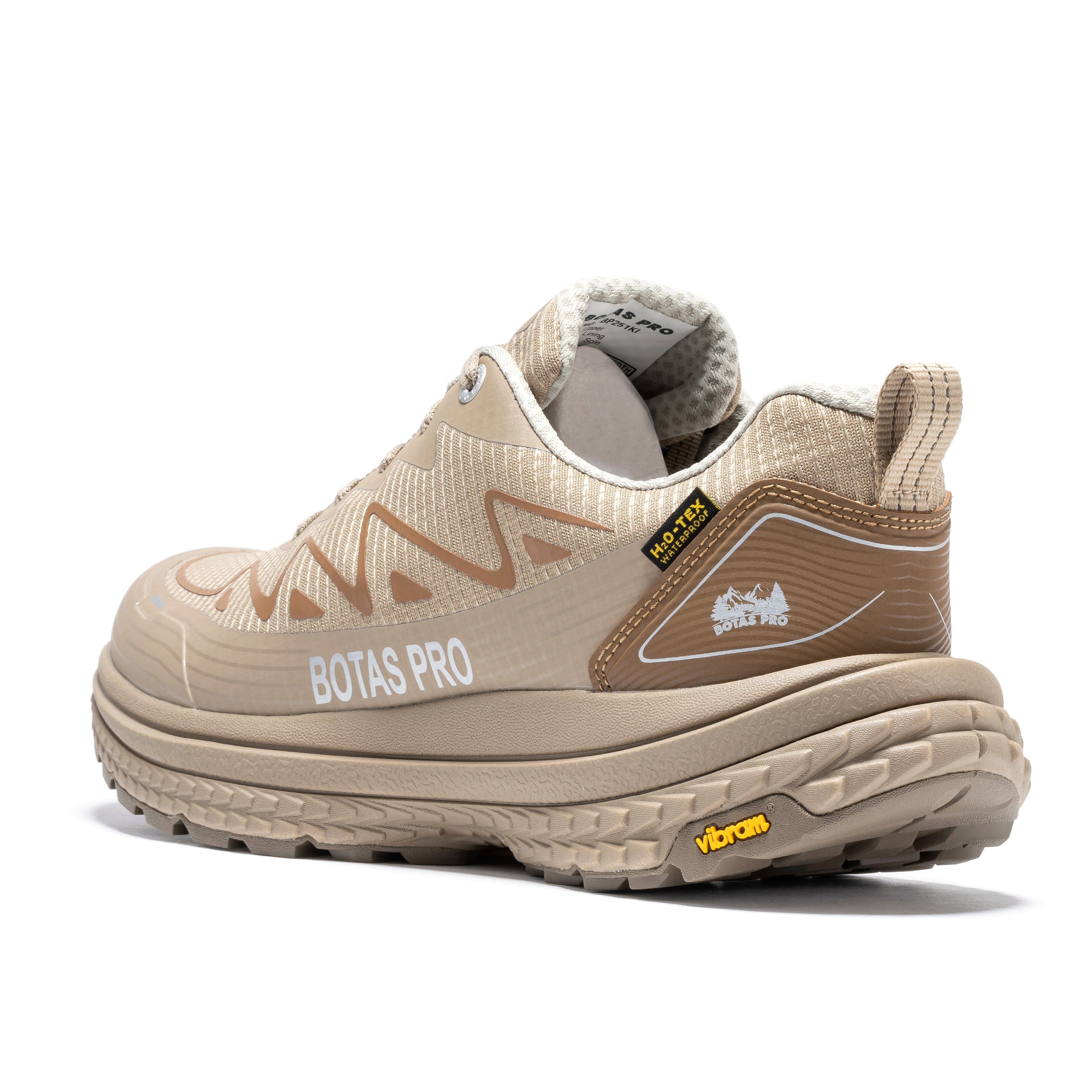 Rock Rooster Pro Khaki 4-inch waterproof hiking shoes with rugged outdoor design and sturdy sole for outdoor adventures.