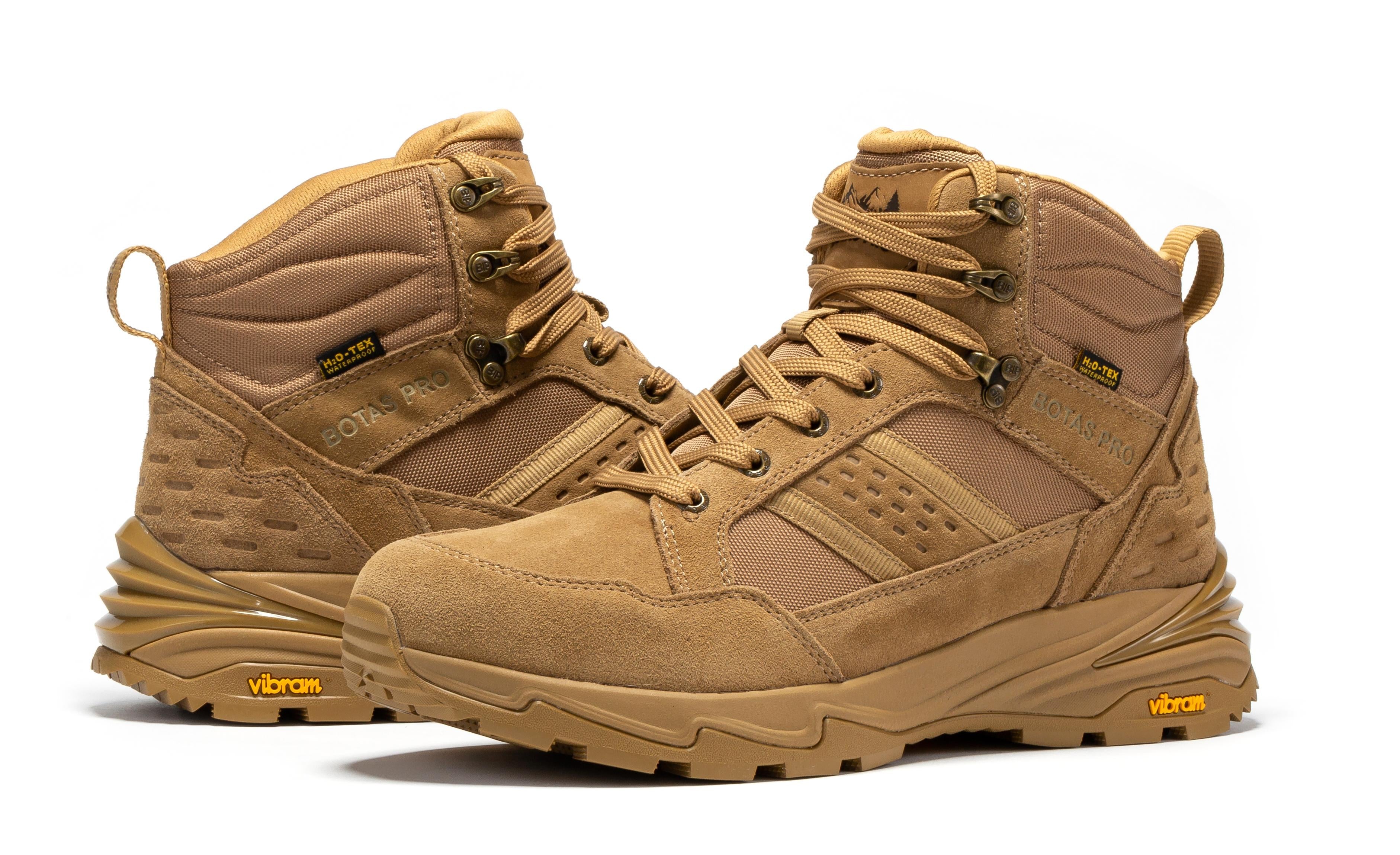 Rock Rooster Pro Sand 6-Inch Waterproof Tactical Hiking Boots with VIBRAM® Traction Lug Outsole, durable and supportive for outdoor activities.