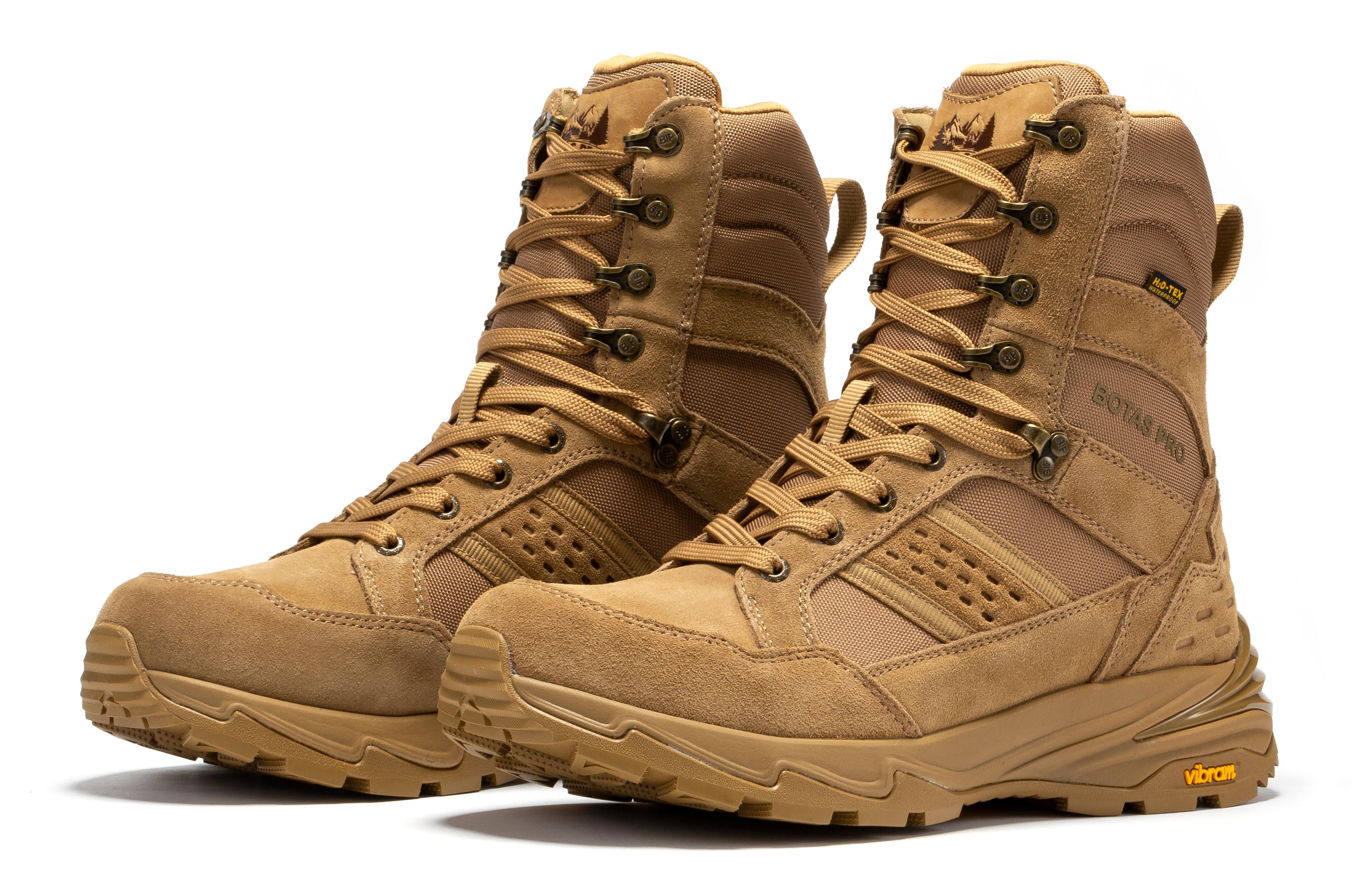 Rock Rooster Pro Sand 8-Inch waterproof tactical hiking boots with VIBRAM® traction lug outsole, rugged and durable footwear.