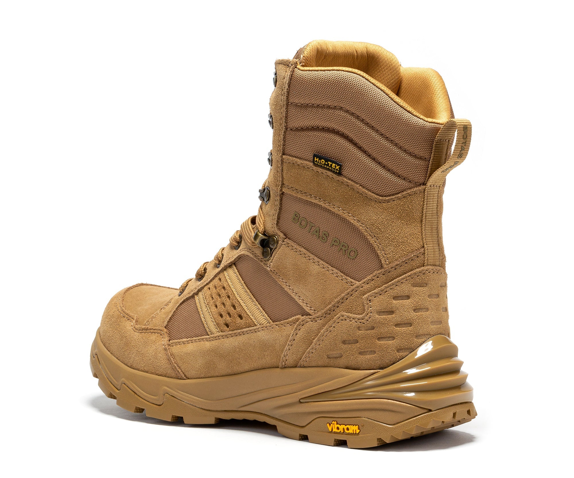Rock Rooster Pro Sand 8-inch waterproof tactical hiking boots with VIBRAM® traction lug outsole, designed for rugged outdoor use.