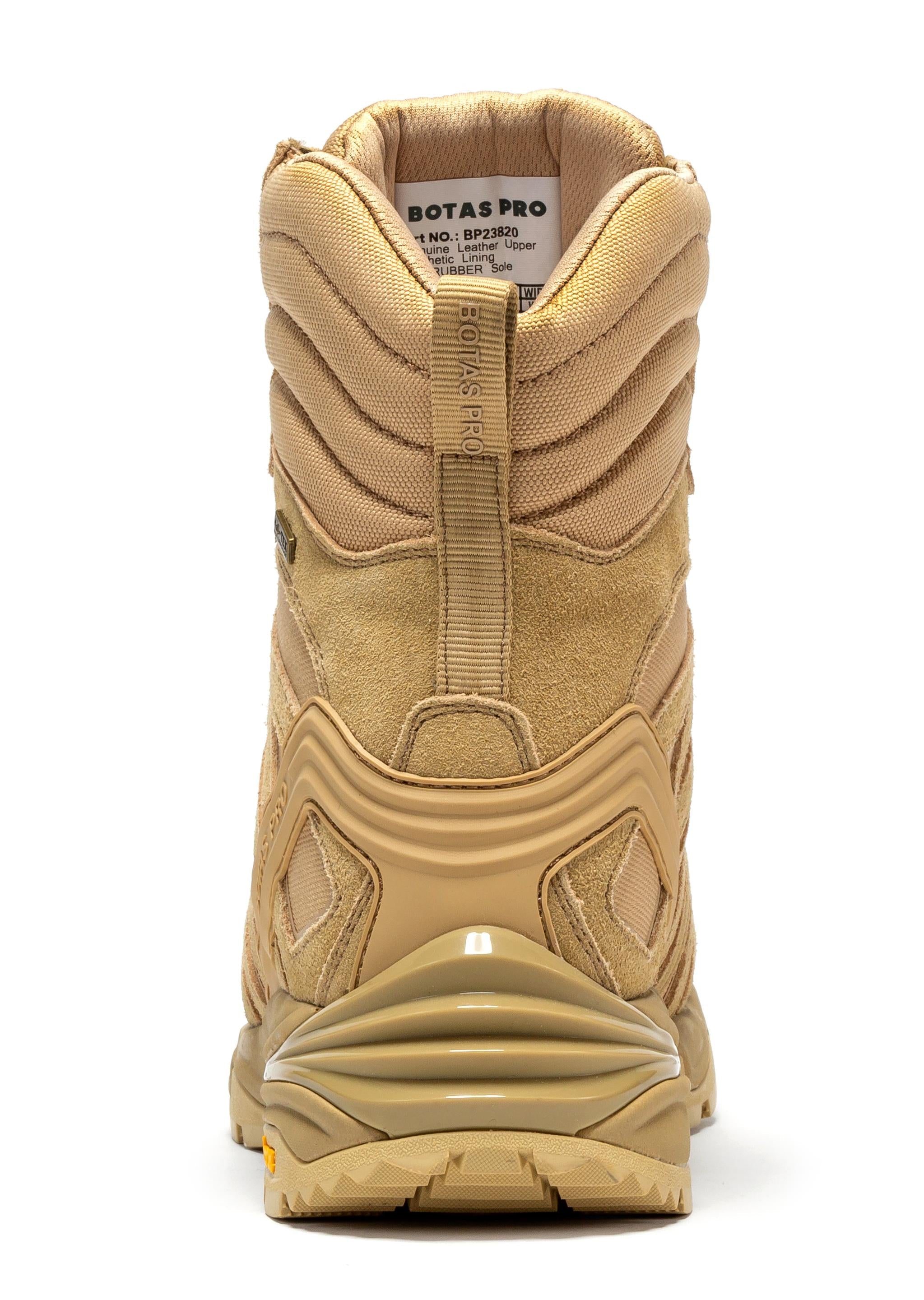 Rock Rooster Pro Sand 8-inch waterproof tactical hiking boots with VIBRAM® traction lug outsole, rugged and durable for outdoor adventures.