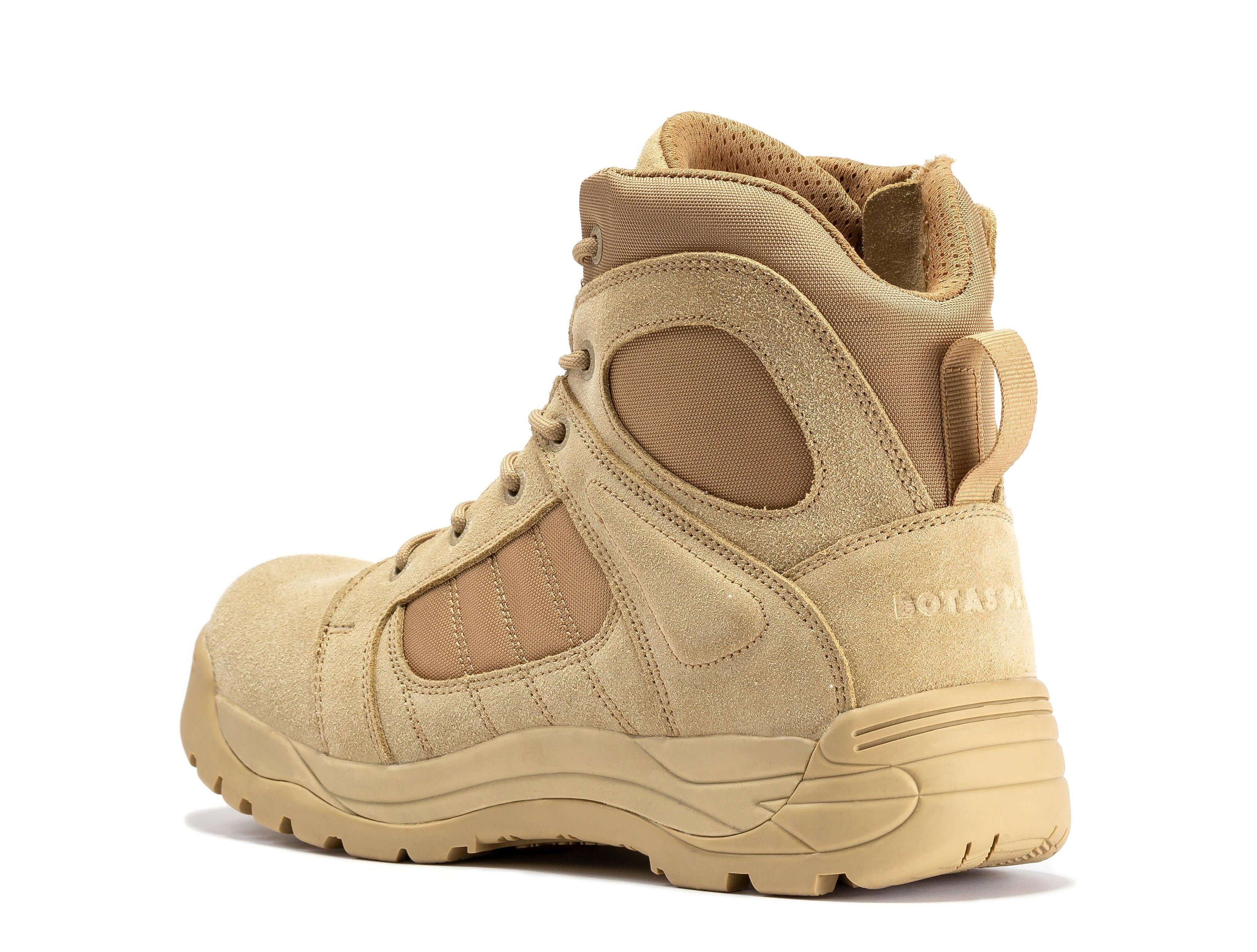 Men's Rock Rooster Pro Sand 6-inch tactical boots with side zipper and rubber sole, designed for durability and comfort.