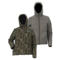 Reversible puffer jacket by DSG Outerwear with a quilted design, shown from the bottomland fabric side.