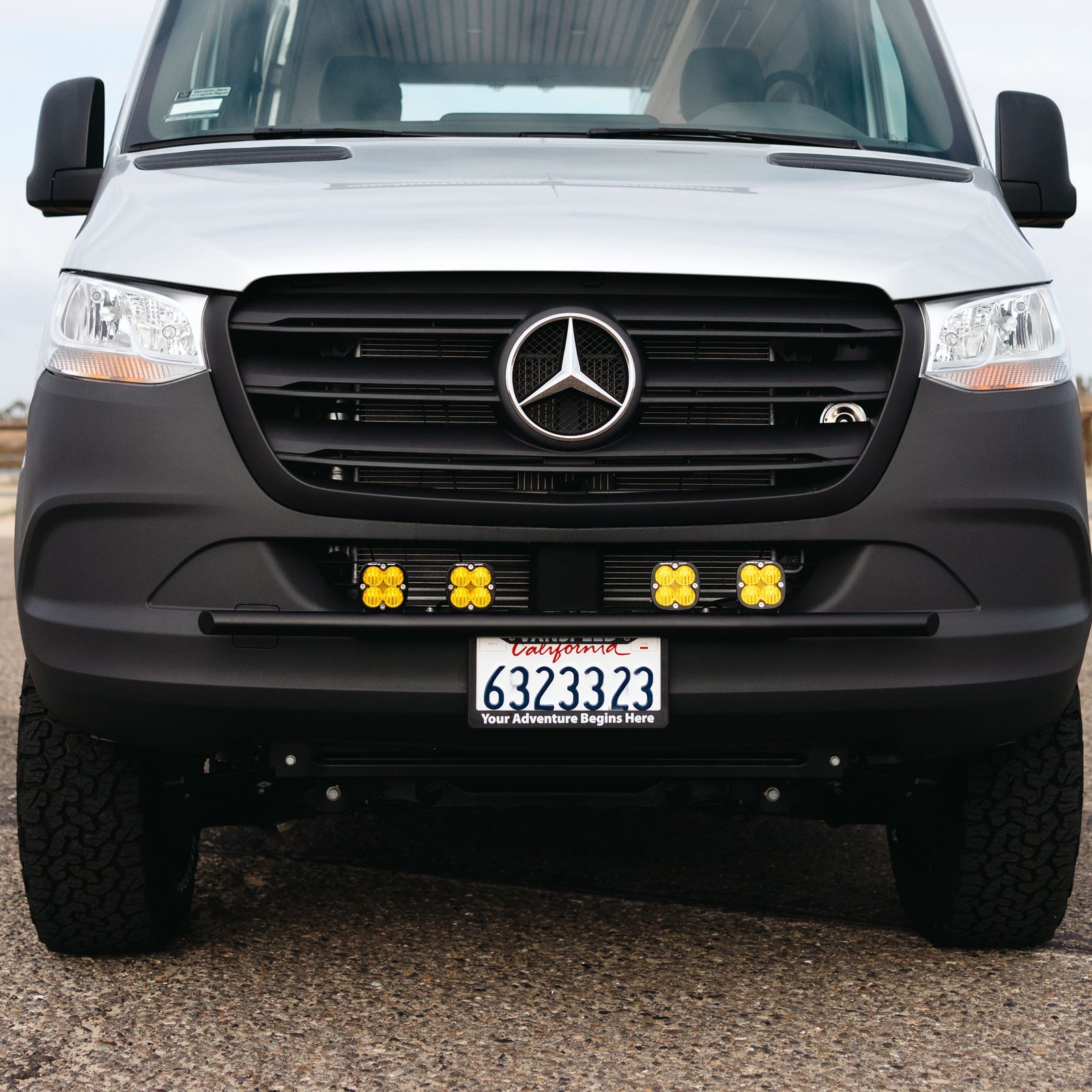 Sprinter Defender Bumper by The Van Mart, showcasing rugged design for enhanced protection and style on vans.