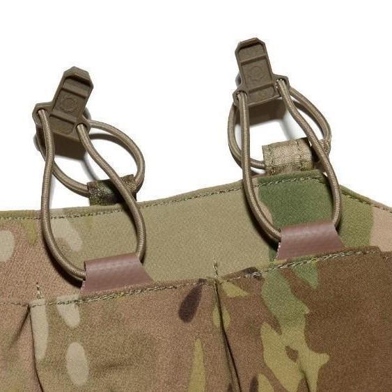 HCC Tactical bungee pull tabs in black, showcasing durable elastic design for easy grip and quick adjustments.