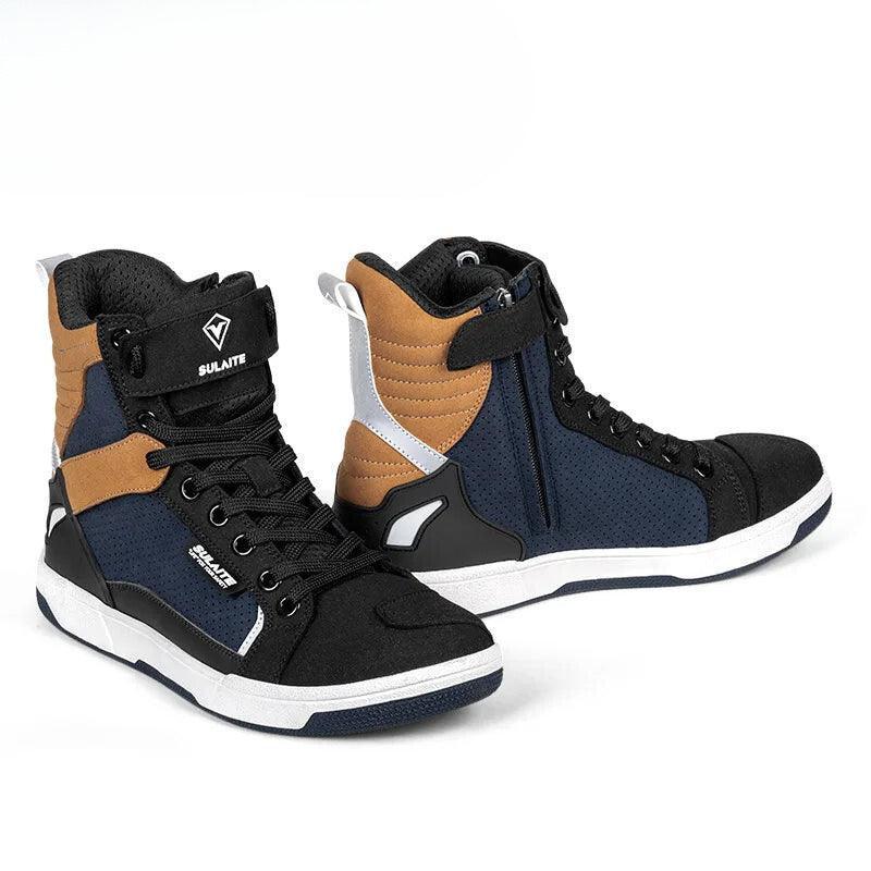 Bean's Moto Booth SULAITE™ B1 motorcycle riding shoes with protective ankle support and durable leather construction.