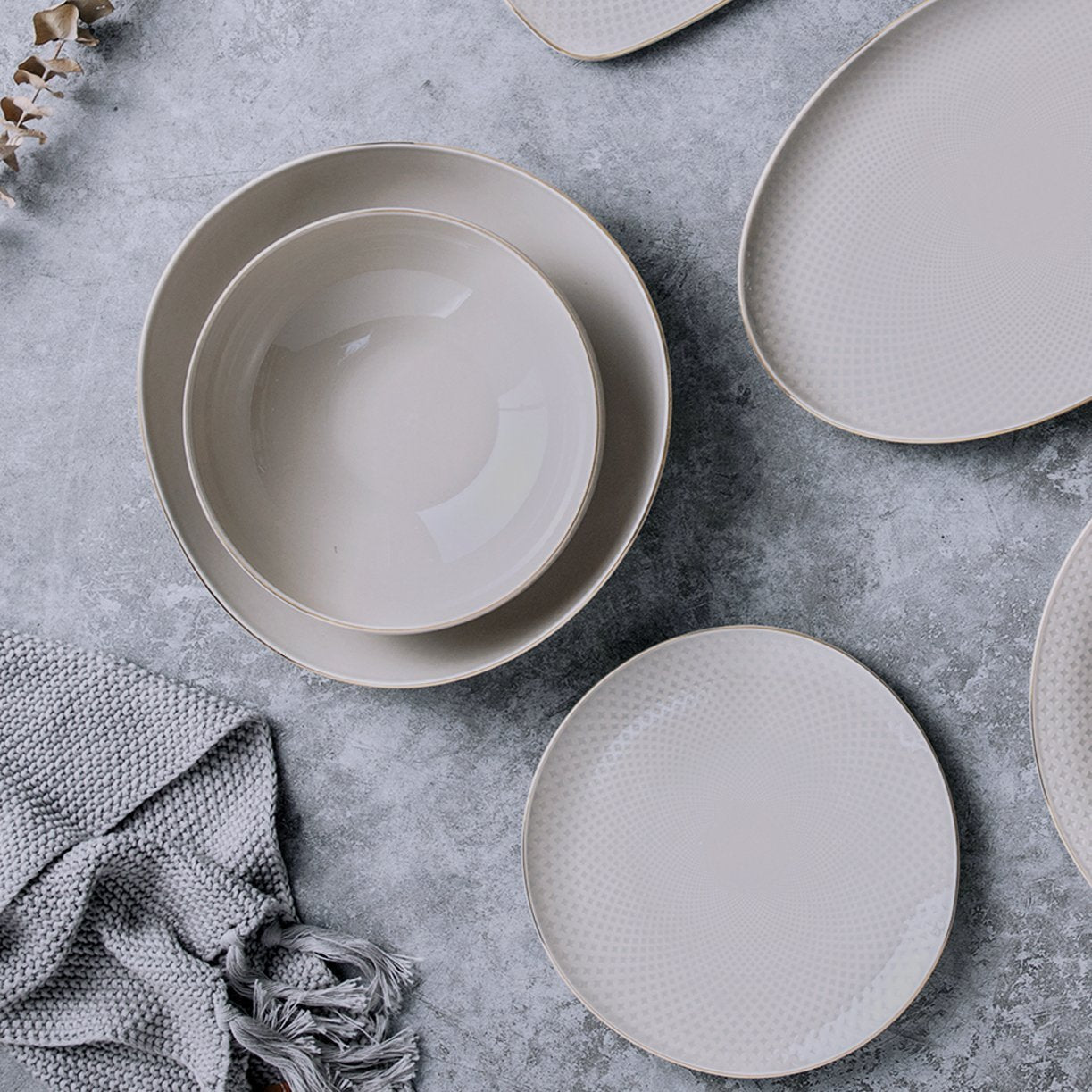 Camille Bone China Dinnerware Set - French Gray - OVERLANDERS Outfitter