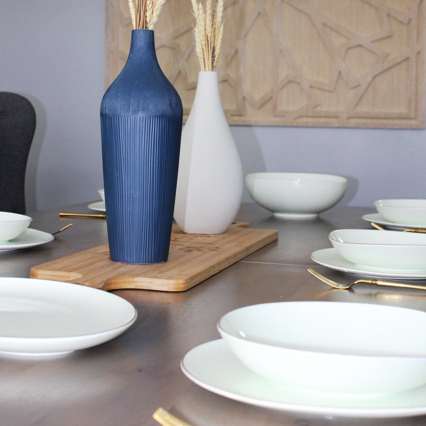 Camille Bone China Dinnerware Set - White/Pistachio - OVERLANDERS Outfitter