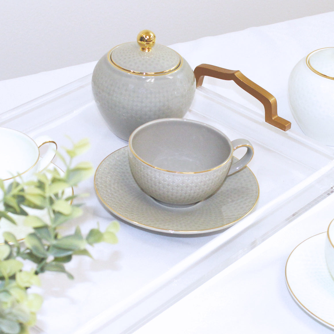 Camille Bone China Dinnerware Set - French Gray - OVERLANDERS Outfitter