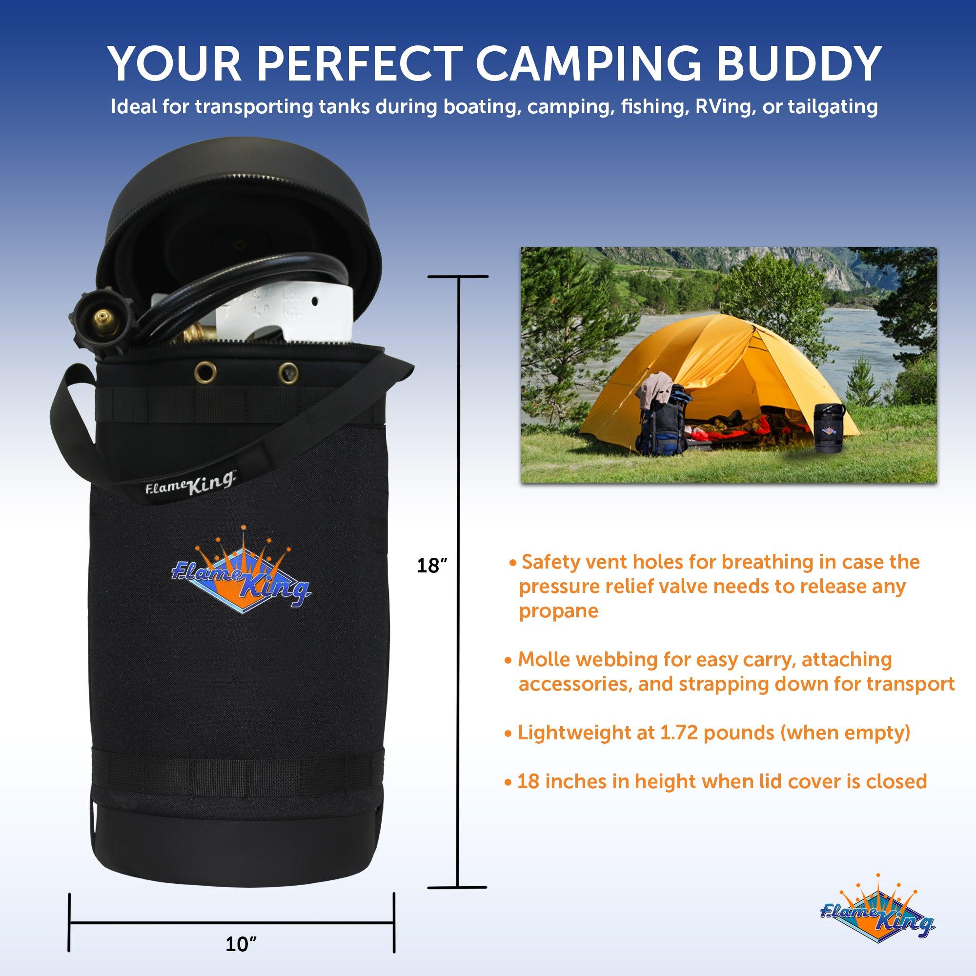 Flame King Propane Gas Hauler Kit 10lb Propane Tank, Adapter Hose and Insulated Protective Carry Case - We The Collective