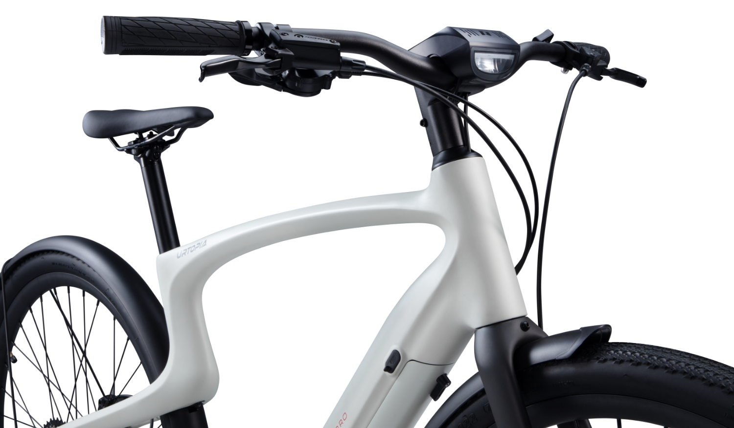 Rex E-Bikes Urtopia Carbon 1 Pro e-bike with black frame and sleek design, showcasing the high-performance electric bicycle.