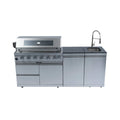 Castelle Flame Granite Outdoor BBQ Kitchen Island With 43-Inch 6-Burner Gas Grill, Rotisserie Kit, Cabinets, And Sink (SAK73518) - We The Collective
