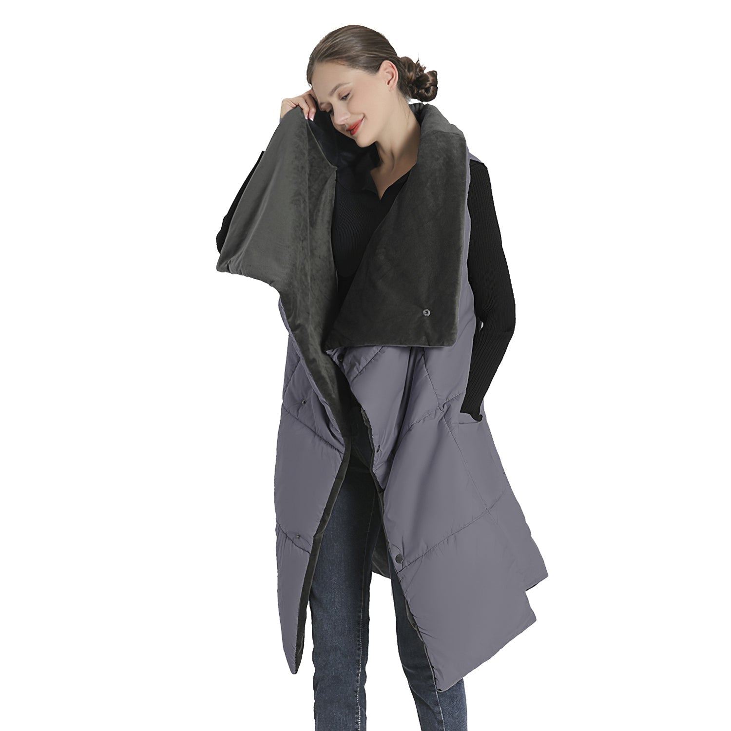 USB Heated Blanket Electric Heated Poncho Shawl Wrap Throw with Zipper Arm Holes Pocket 3 Heating Levels 6 Zones Dual Switch 5V/2A Machine Washable fo - OVERLANDERS Outfitter