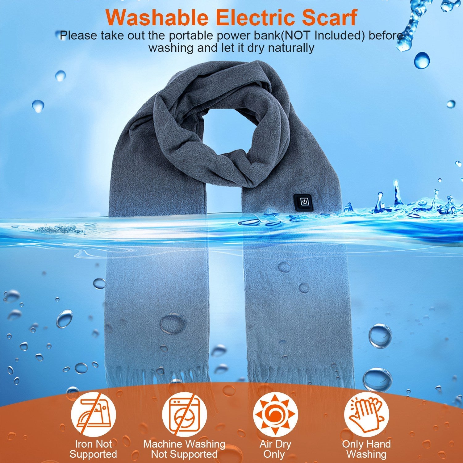 Electric Heated Winter Scarf USB Heating Neck Wrap Unisex Heated Neck Shawl Soft Warm Scarves 3 Heating Modes for Outdoor Cycling Skiing Skating - OVERLANDERS Outfitter