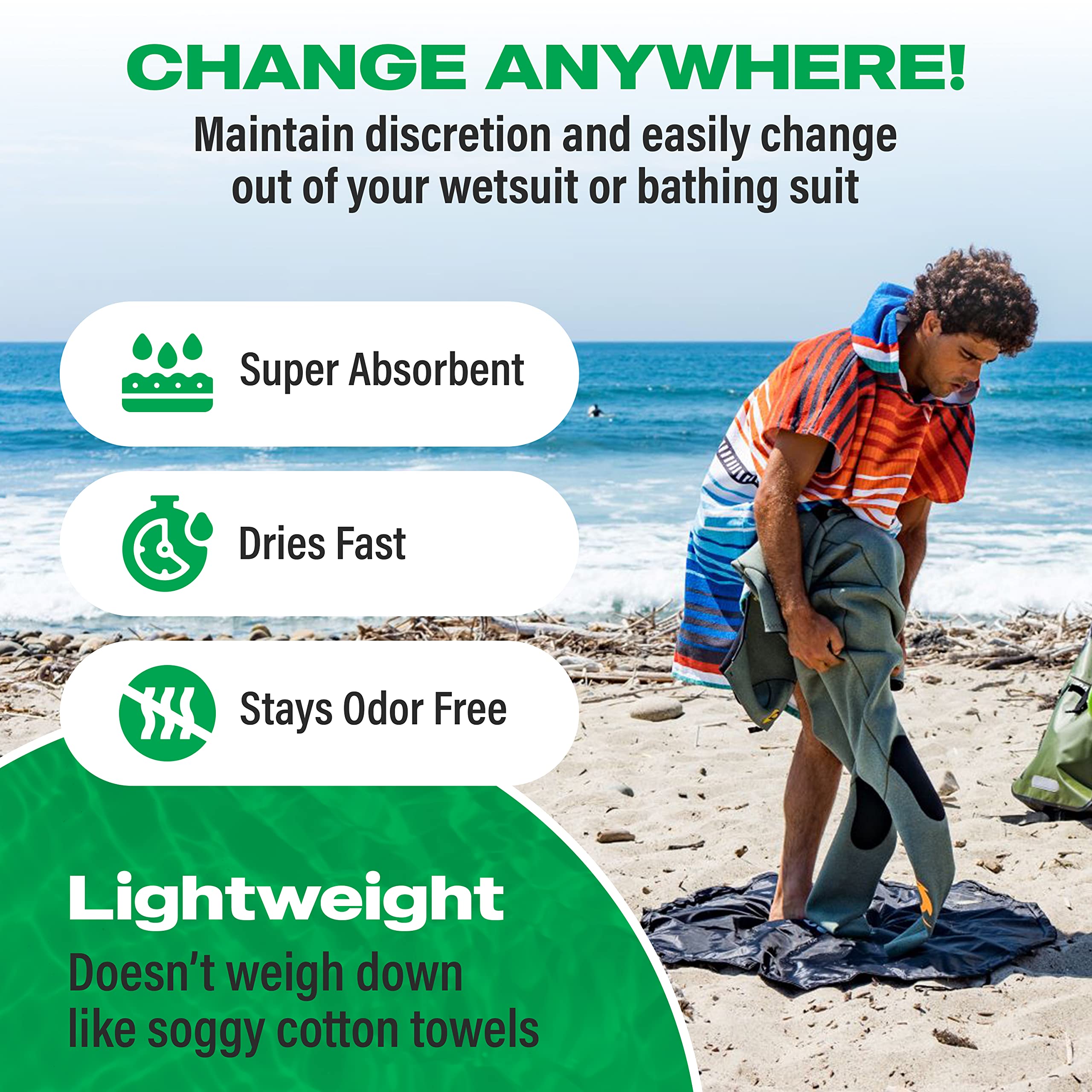 Changing Towel Poncho | Solid Colors | Medium and Large - OVERLANDERS Outfitter