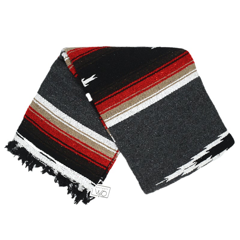 Charcoal Retro Diamond Mexican Blanket - OVERLANDERS Outfitter