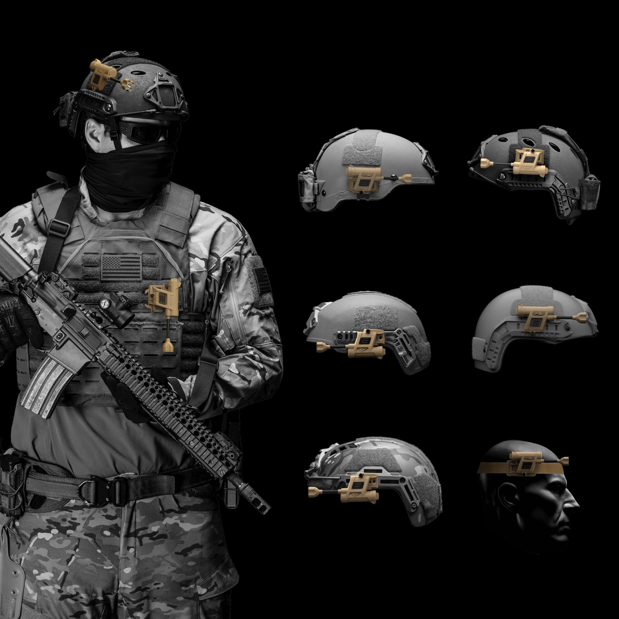 HCC Tactical Charge X IR Max helmet with adjustable straps and ventilation features, displayed at an angle.