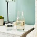 Tea + Linen Chevron Bedside Carafe with a geometric chevron pattern, perfect for bedside or decorative use.