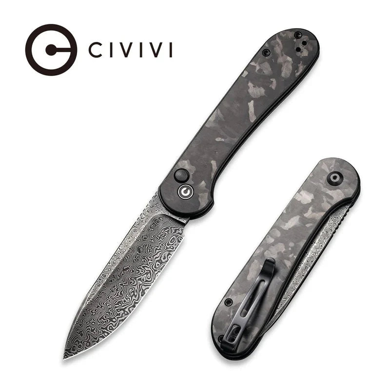 CIVIVI Button Lock Elementum Pocket Knife Carbon Fiber Handle - OVERLANDERS Outfitter