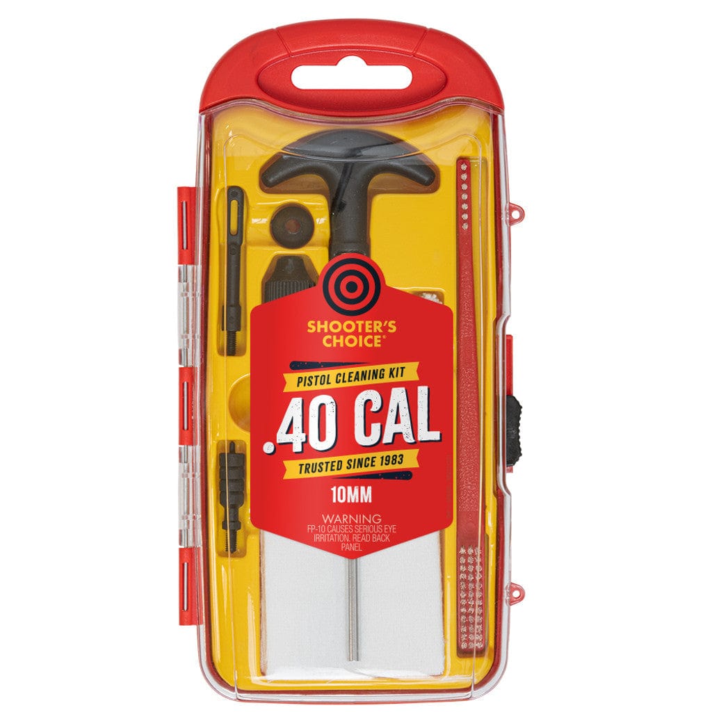 SFT2 Tactical pistol caliber cleaning kit with brushes and tools for maintaining .40 caliber firearms.