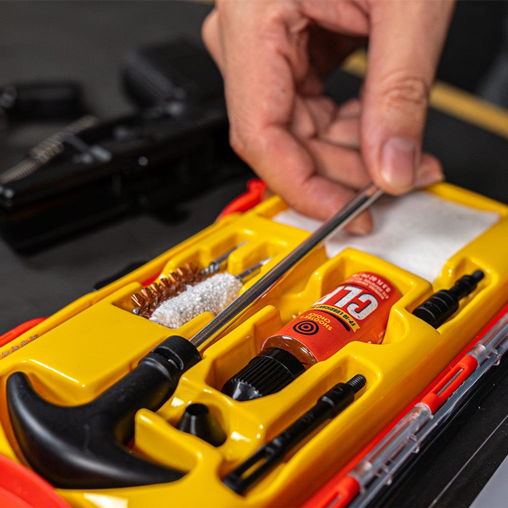 SFT2 Tactical rifle caliber cleaning kit with brushes and tools for effective firearm maintenance.