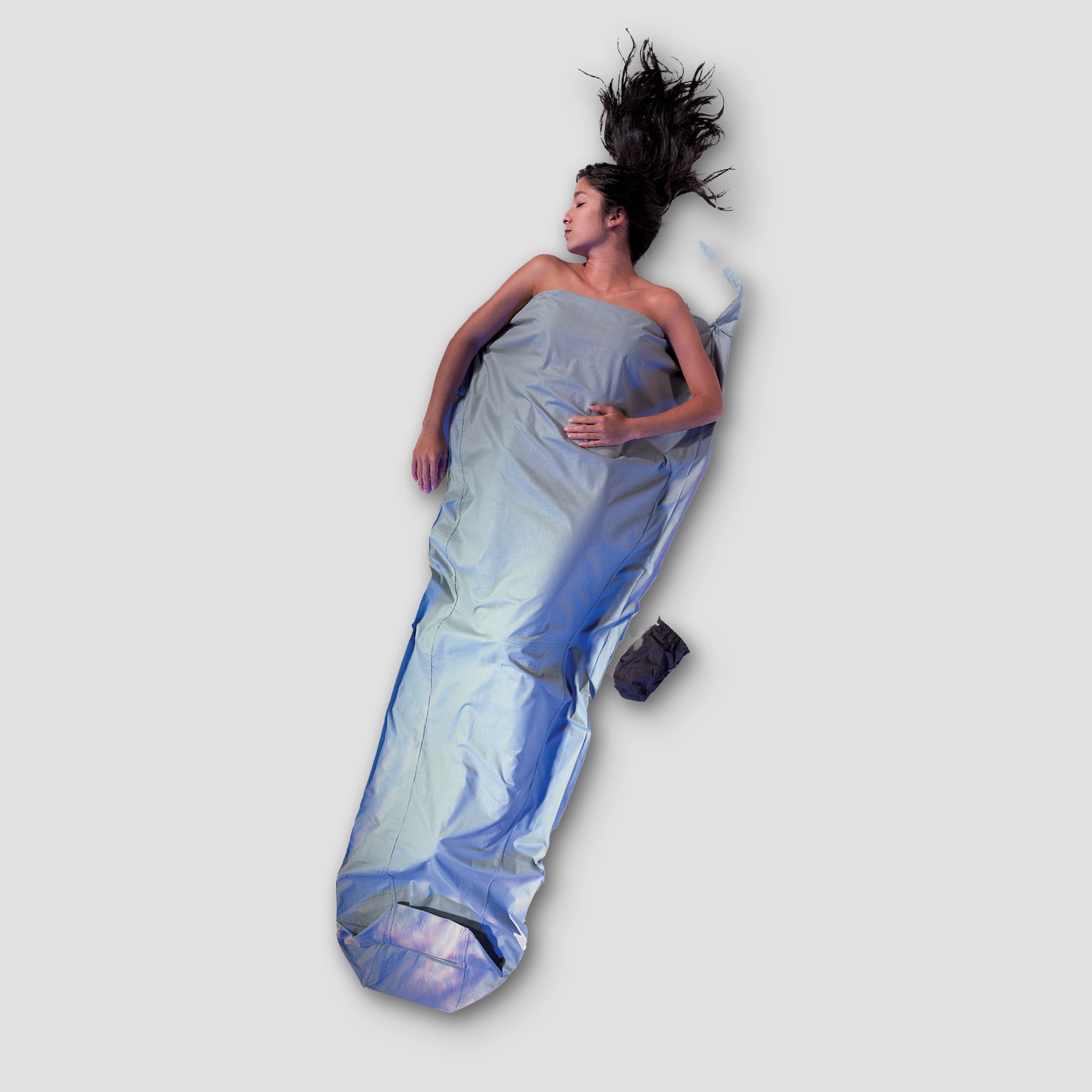 Cotton MummyLiner™ by COCOON, soft and breathable cotton liner with a mummy shape, suitable for outdoor camping and sleep comfort.