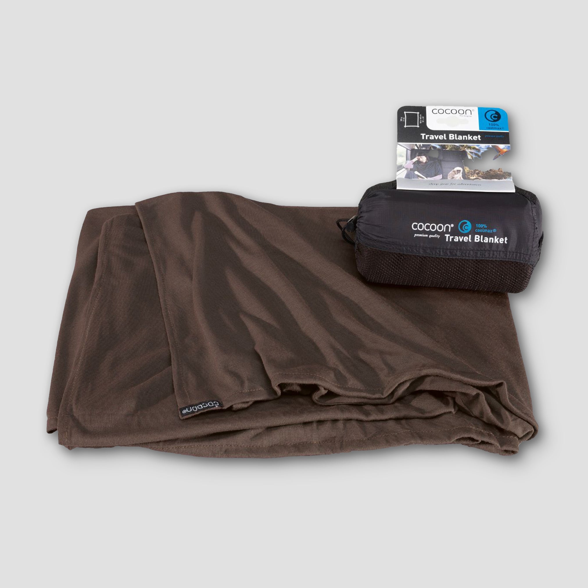 COCOON COOLMAX® travel blanket in a soft, lightweight fabric, ideal for comfort during travel or outdoor use.