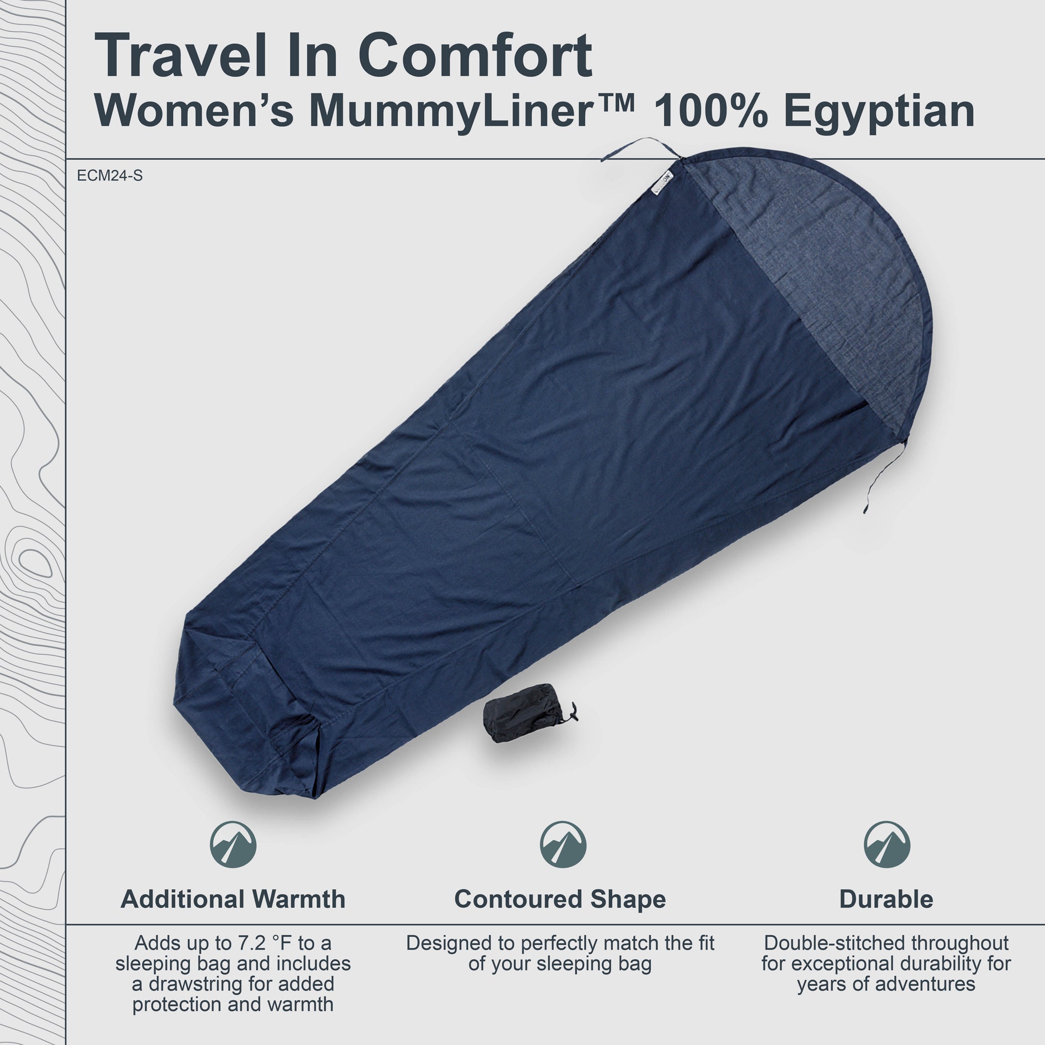 Short MummyLiner™ made from luxurious Egyptian cotton by COCOON, showcasing soft, breathable fabric on a clean white background.
