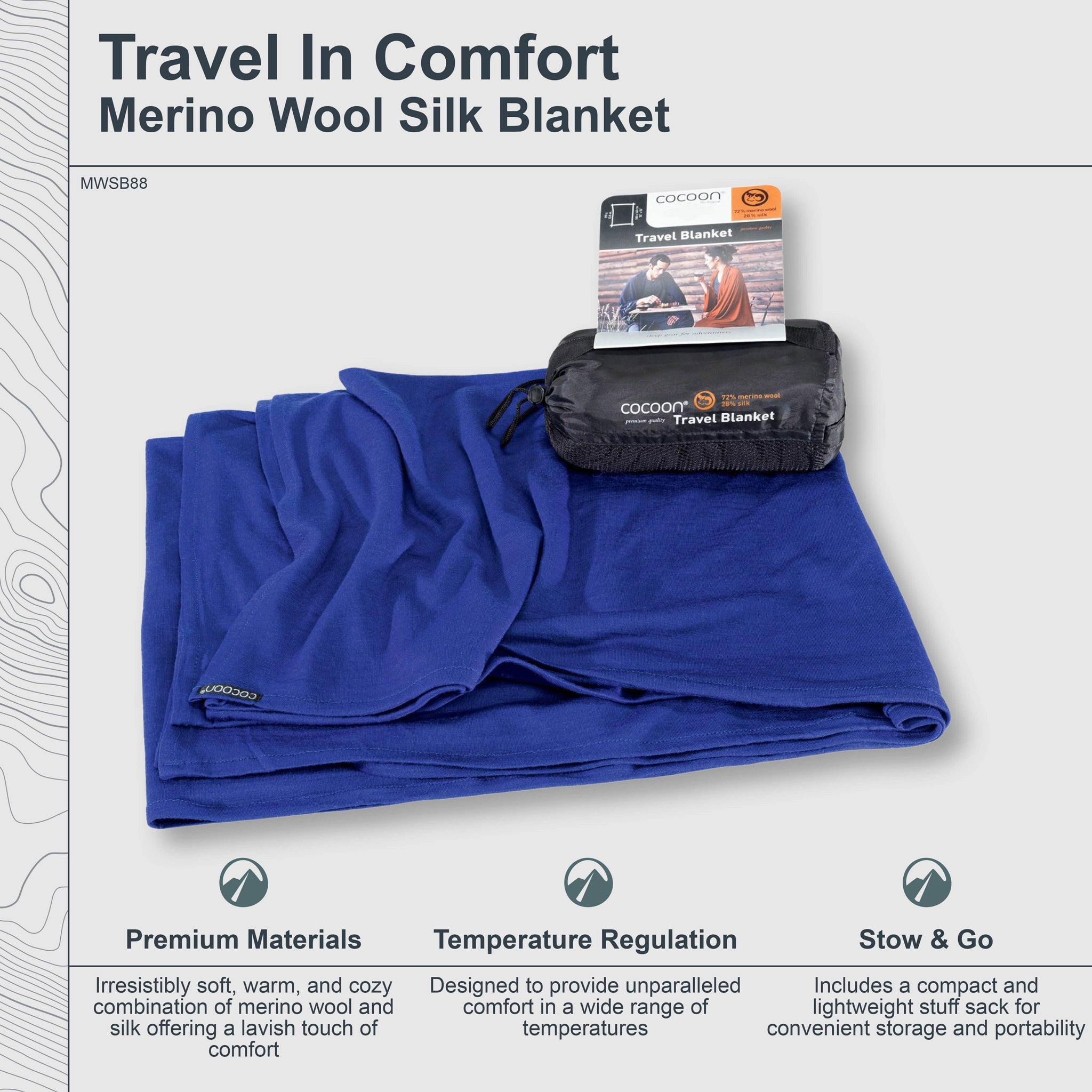 Travel Blanket Merino Wool / Silk Blend - We The Collective