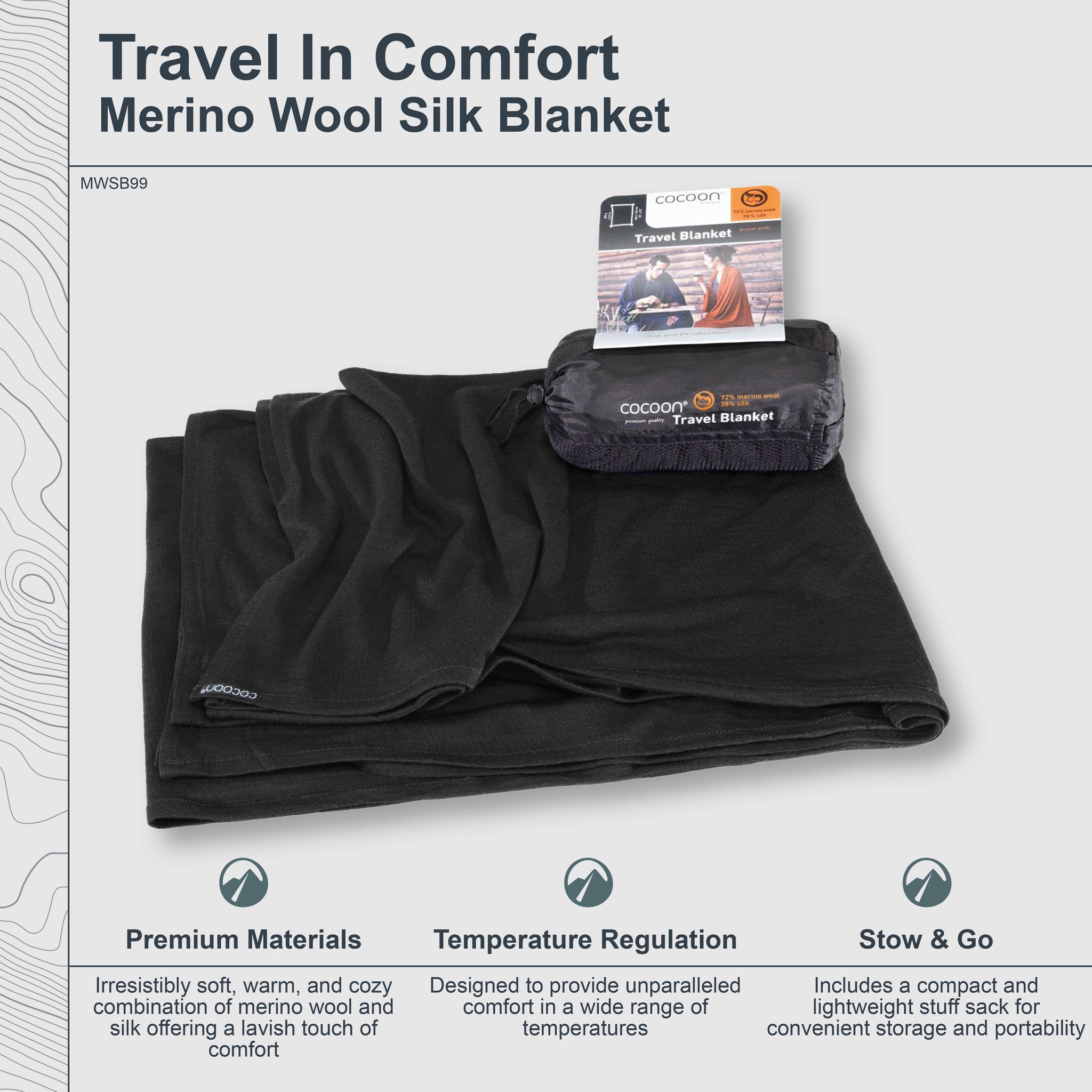 Travel Blanket Merino Wool / Silk Blend - We The Collective