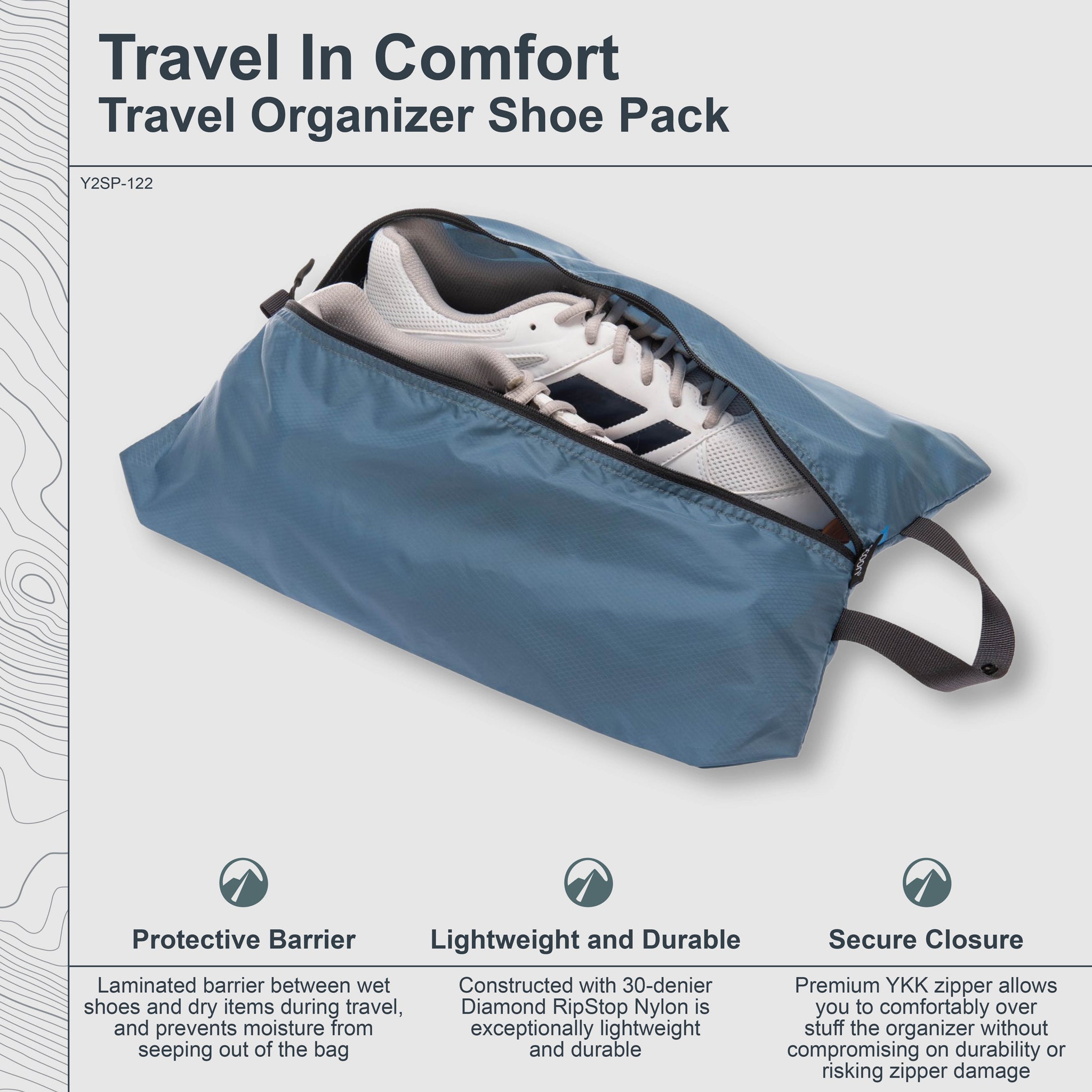 Set of COCOON shoe bags from the Shoe Pack collection, showing multiple breathable fabric shoe storage bags.