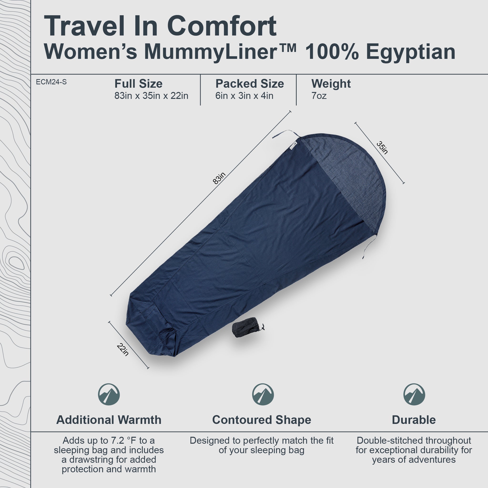 Short MummyLiner™ made from soft Egyptian cotton by COCOON, shown in a close-up of the lightweight, breathable fabric.