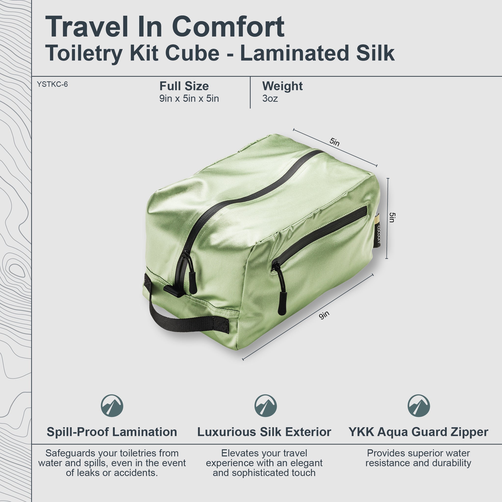 COCOON Toiletry Kit Cube Monsoon Silk™ with multiple compartments, compact design, and sleek fabric for organized travel storage.