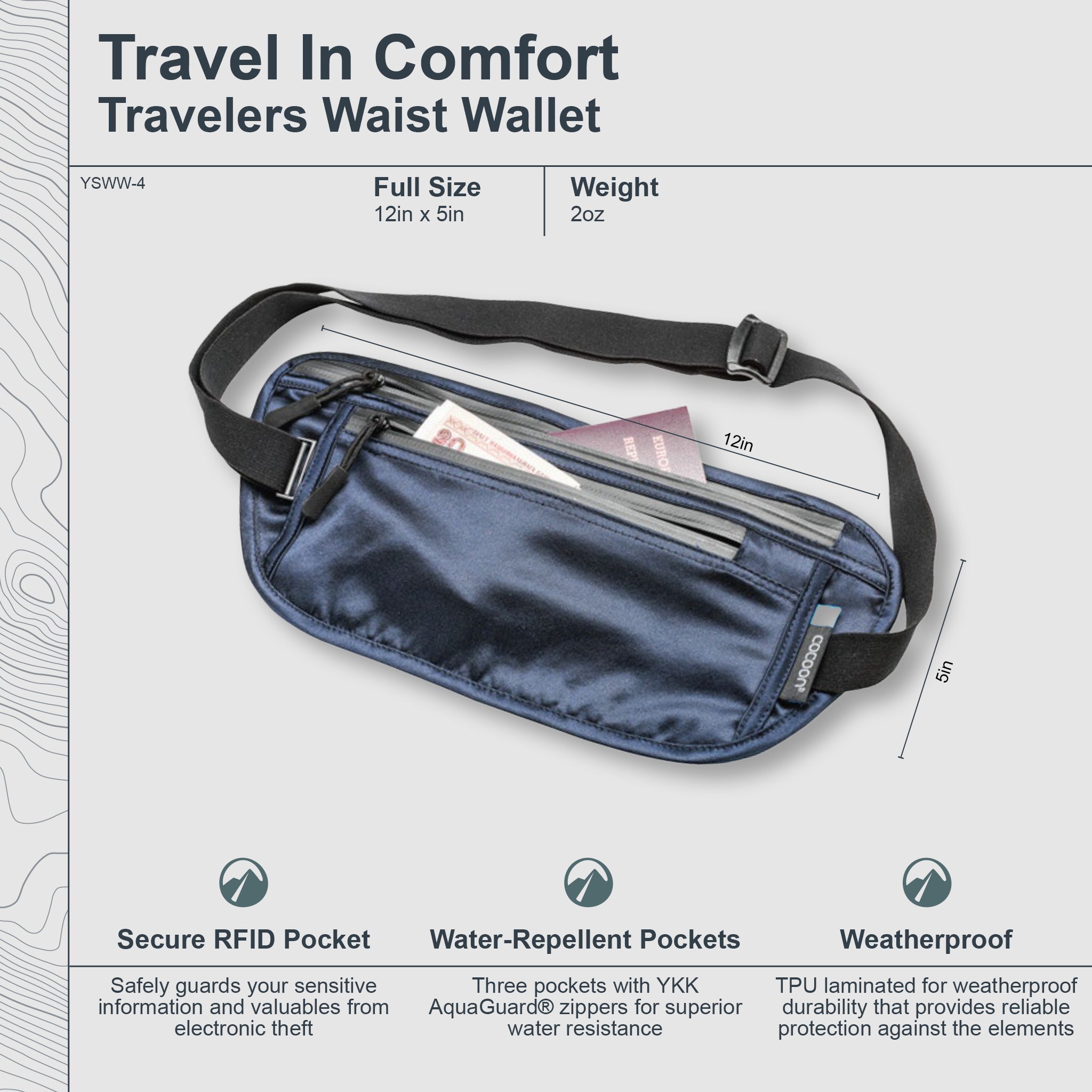 Cocoon Waist Wallet Monsoon Silk™ featuring sleek design and secure closure, perfect for carrying essentials discreetly.