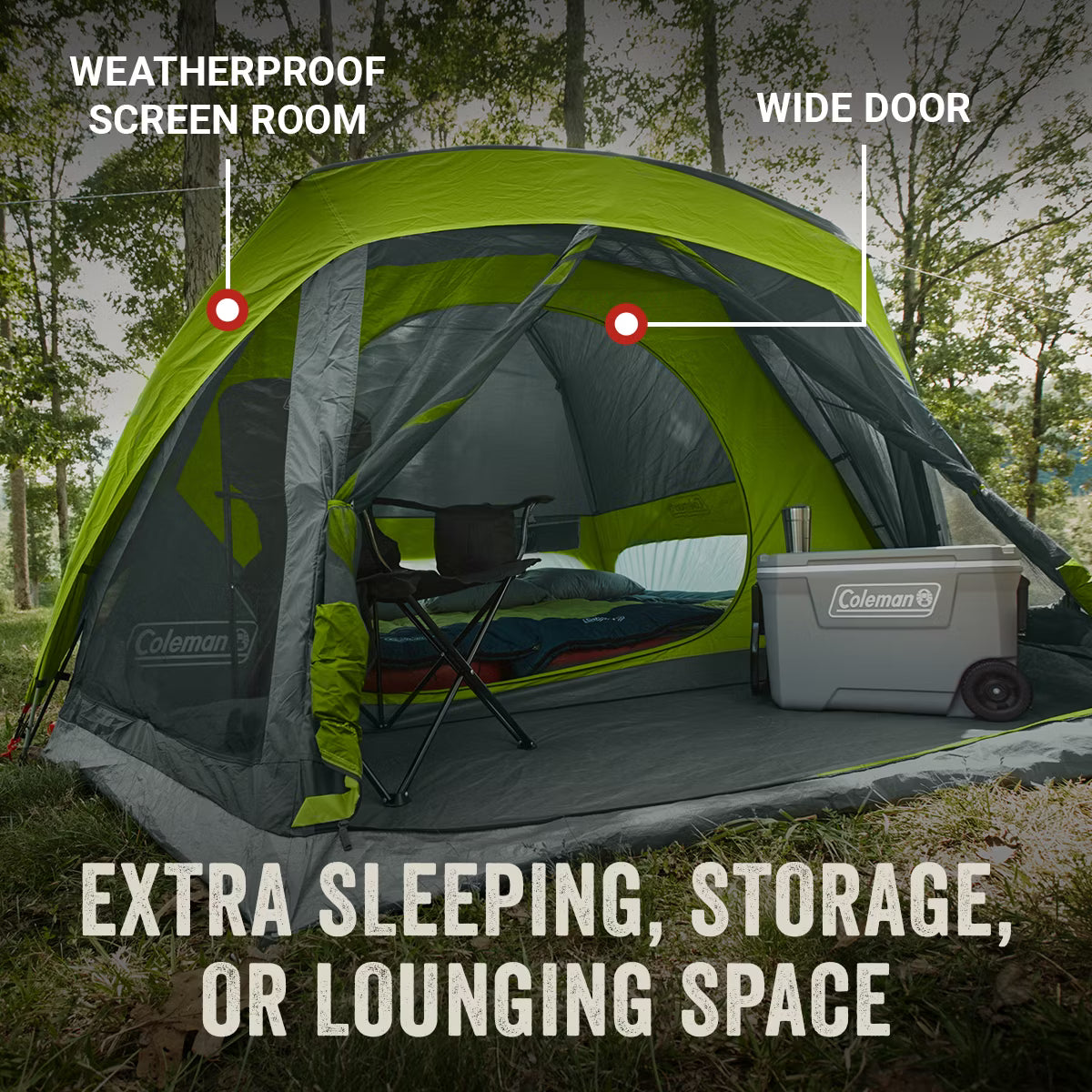 Coleman 6-Person Skydome Camping Tent with Screen Room - OVERLANDERS Outfitter
