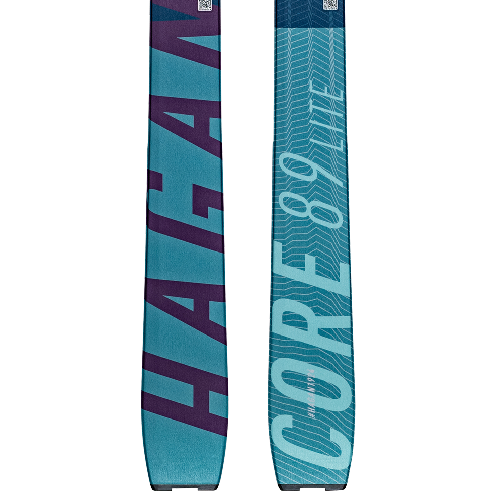 Hagan Ski Mountaineering CORE Carbon 89 Lite skis with lightweight design and sleek black and red graphics.