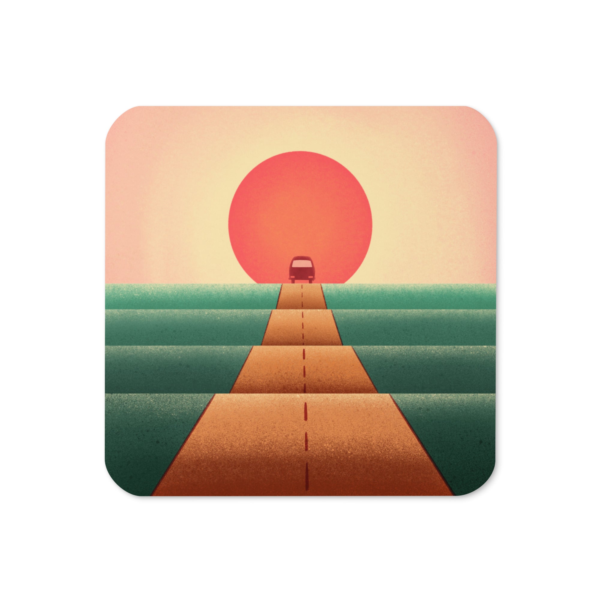 Sunset Road Cork-Back Coaster - OVERLANDERS Outfitter