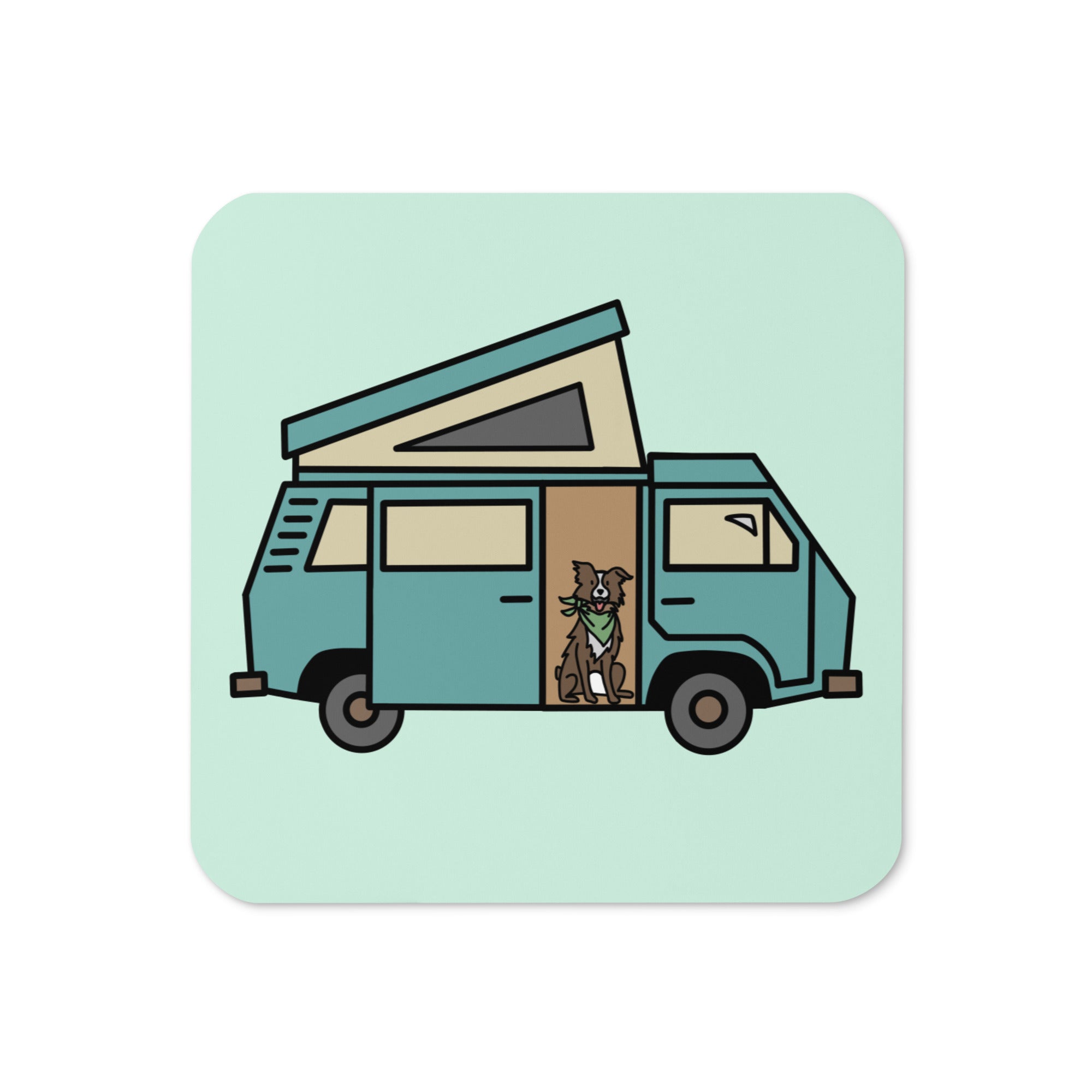 Dog in Van Cork-Back Coaster - OVERLANDERS Outfitter
