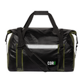 Green COR Surf waterproof roll-top dry duffel bag with 60L capacity, designed for waterproof storage and outdoor adventures.