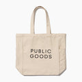 Organic cotton canvas tote bag by Public Goods, showing a spacious, eco-friendly household reusable bag with sturdy handles.
