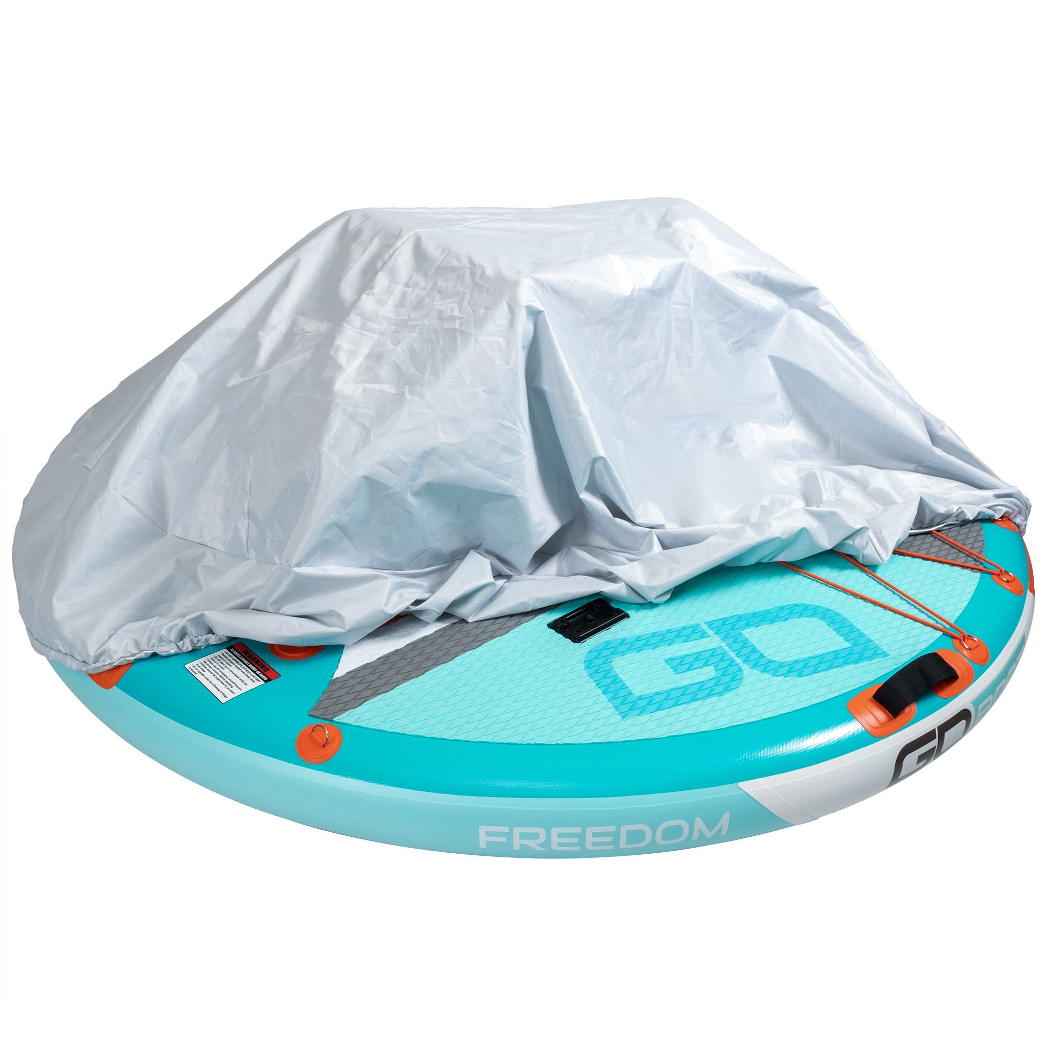 Open GoBoat cover showing the durable, weather-resistant fabric designed to protect the boat from the elements.