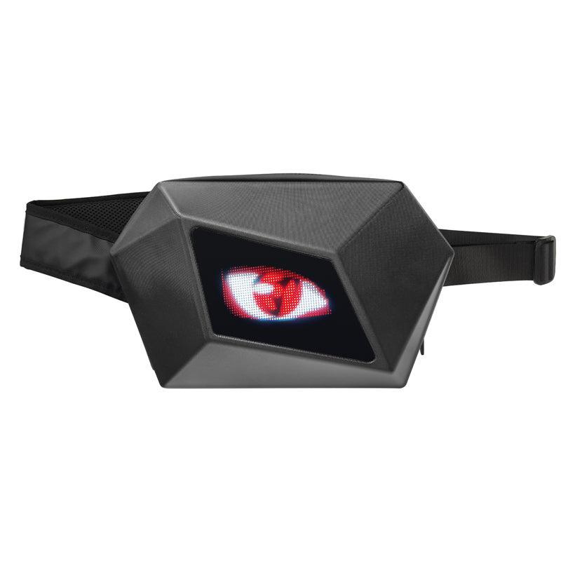 Bean's Moto Booth Crelander™ Devil's Eye LED water-resistant motorcycle shoulder bag with LED accents and durable design.