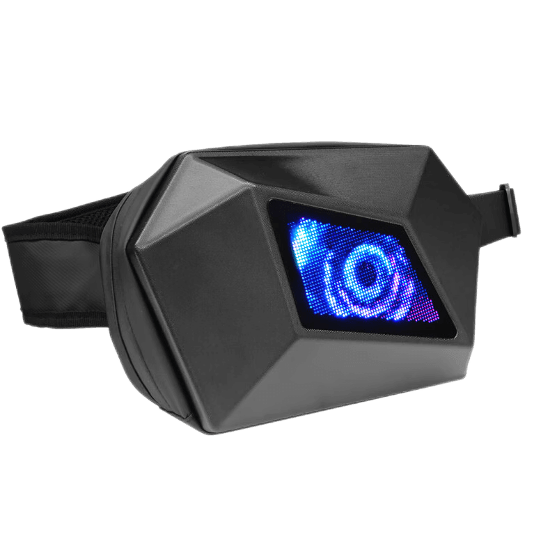 Bean's Moto Booth Crelander™ Devil's Eye LED water-resistant shoulder bag for motorcycle riding, featuring LED lighting and durable water resistance.