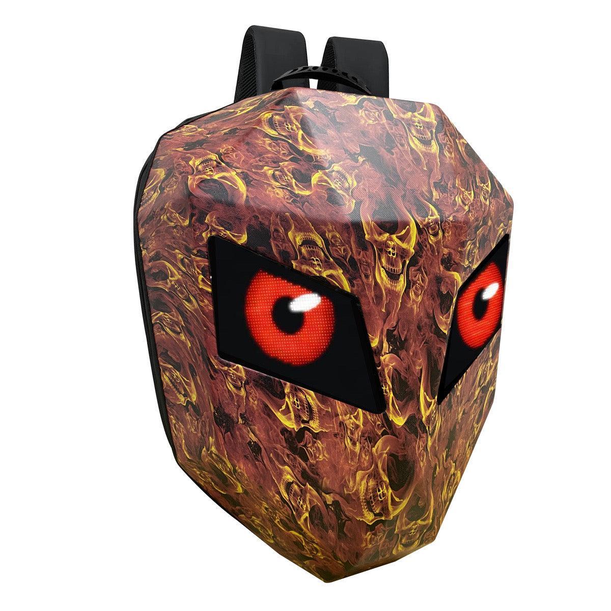 Bean's Moto Booth Crelander™ LED hard-shell motorcycle backpack, water-resistant with LED lighting, designed for motorcycle riding.