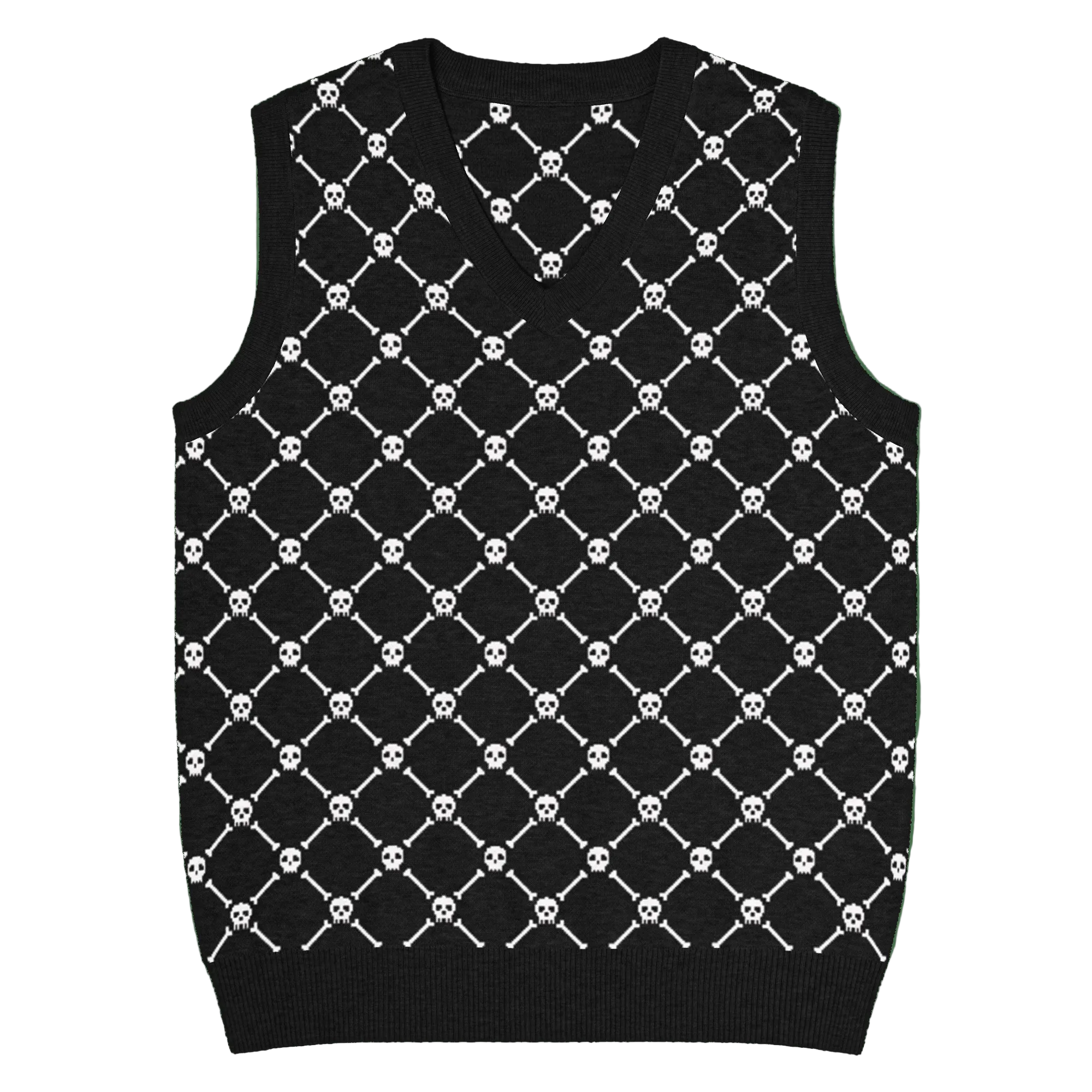 Crossbones Knit V-Neck Vest