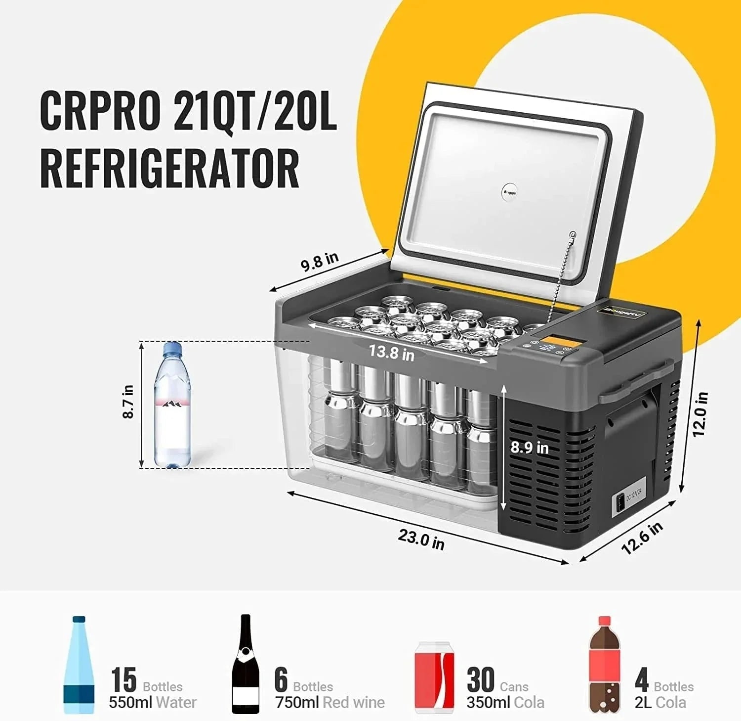 BougeRV CRPRO20 21QT 12V Portable Refrigerator Kit - We The Collective