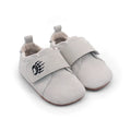 Light gray Bearfoot Cub SV Cloud toddler shoe with soft fabric upper and flexible sole, designed for comfortable early walking.