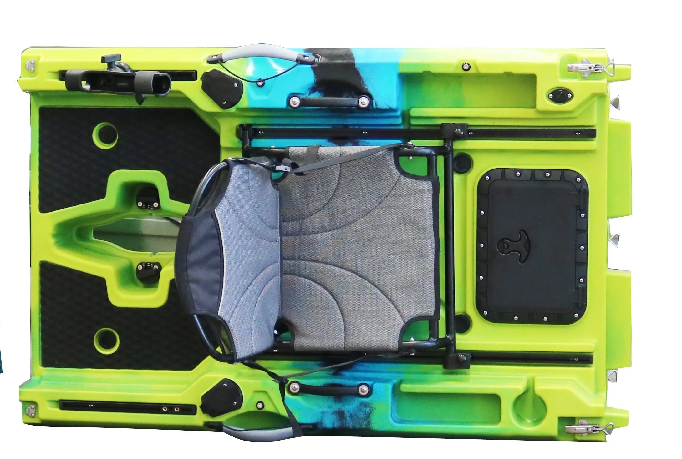 ReelYaks modular kayak middle expansion section showing a sleek, adjustable kayak connector for solo to tandem conversion.